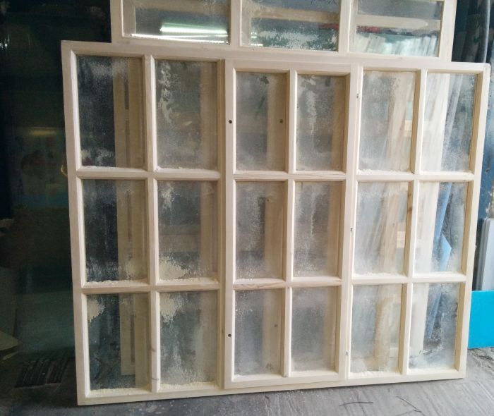 Окно верандное деревянное 150 х 180 
